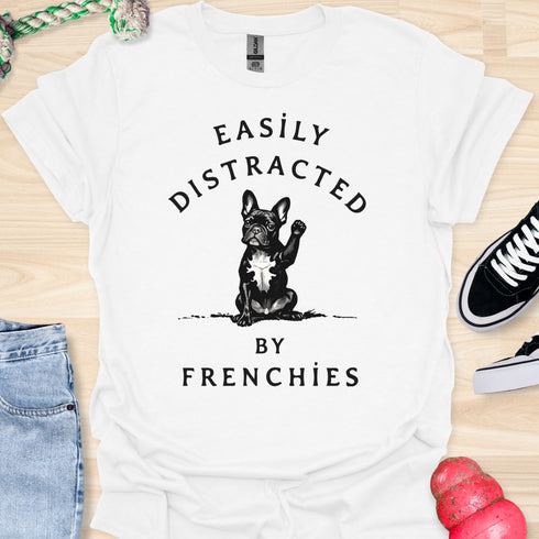 Easily distracted by frenchies - V17 - The Wave T-Shirt